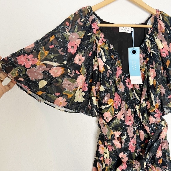 Tanya Taylor Mara Floral Print Flutter Sleeve Mini Dress - Picture 8 of 10